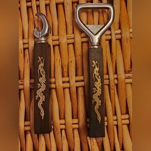Japanese design Stainless Steel‎ Wood Handle 2 piece Bar Set MCM